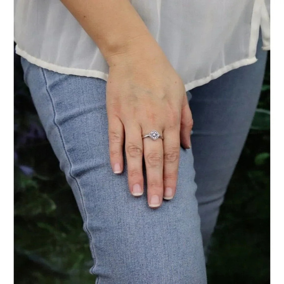 Sterling Silver Belle Fleur CZ Ring Size 9 1/4 Silpada - Picture 2 of 7